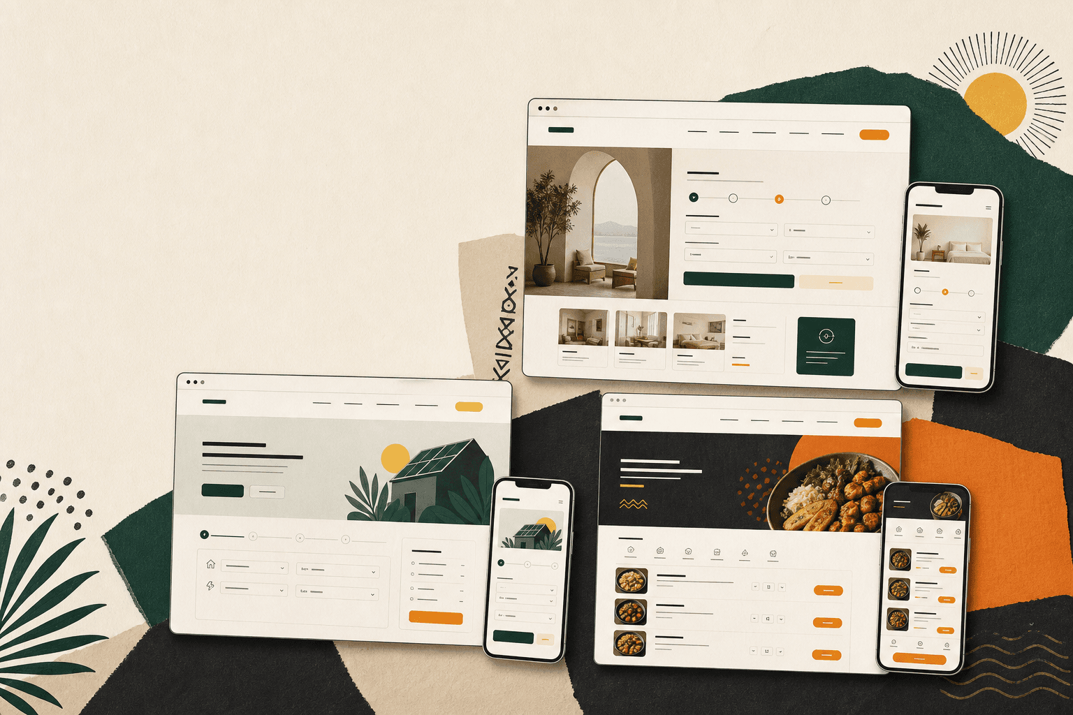 Concept project gallery showing responsive digital products